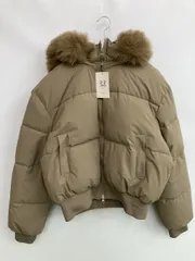 3。3 FIELD TRIP ダウンジャケット/コート F ベージュ フェイクファー 無地 ショート丈 フードあり ジップアップ