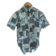 レインスプーナー reyn spooner アロハシャツ 半袖 総柄 コットン S 水色 ライトブルー 青 ブルー /AN62