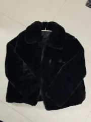 ピンクコットン ブラックファー ジャケット