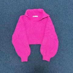 ザラ クロップド ヘビー Vネック ニットS