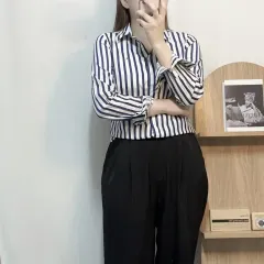 正規品 トミーヒルフィガー ネイビー ストライプ シャツ 6(95)