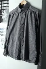 W(S) ラコステ LACOSTE シャツ CHECK チャコール アメカジ -1673A