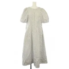 セルフォード CELFORD 21SS ワンピース 半袖 ロング ストライプ柄 36 白 黒 CWF0211064 /TK