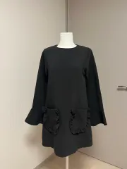 ゲストルック デートコーデ ポケット フリル ONE PIECE 所蔵価値 ゲスト ドレス