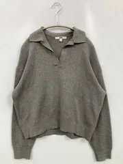 UNIQLO ユニクロ ニット/セーター M グレー コットン 無地 長袖