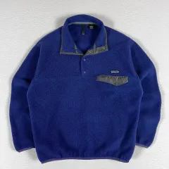 90s ジャマイカ patagonia パタゴニア Synchilla（シンチラ）スナップ-T ブルー/グレー
