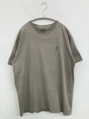 Polo Ralph Lauren ポロラルフローレン Tシャツ/カットソー PRL グレー 無地 ワンポイント ブランドロゴ ミドル丈 半袖 Vネック
