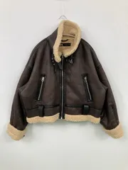 ZARA ザラ ムートンコート USA M ブラウン ショート丈 フードなし