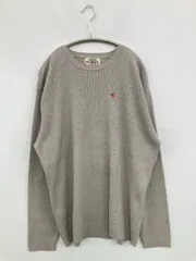 RALPH LAUREN POLO JEANS ニット/セーター XL グレー ニット 無地 ワンポイント ミドル丈 長袖 クルーネック(丸首)