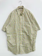 L.L.Bean エルエルビーン シャツ/ブラウス M-REG イエロー コットン チェック柄 ミドル丈 半袖 ボタンダウン