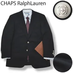 【エンブレム入り銀ボタン】 チャップス CHAPS RalphLauren シングル 2B テーラードジャケット ブレザー 春夏 96AB5 ブラック トラッド カジュアル メンズ