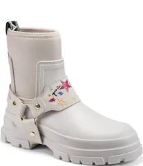 カール ラガーフェルド レディース シューズ ブーツ・レインブーツ KARL LAGERFELD PARIS Ranelle Rubber Harness Rain Boots Soft Whiteのサムネイル