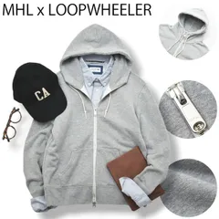 【コラボ】 マーガレットハウエル MHL x LOOPWHEELER ループウィラー ライト ループ バックコットン フーデッド パーカ 2 グレー メンズ レディース ユニセックス 男女兼用のサムネイル