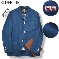 ブルーブルー BLUEBLUE 麻 リネン デニム テーラドジャケット ブレザー シングル 3B アウター 日本製 1 インディゴ トラッド アメカジ ストリート メンズ 男性用のサムネイル