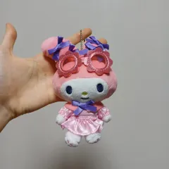 ミミ マイメロディ ぬいぐるみ キーホルダー ピンク リボン