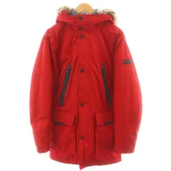 マイケルコース MICHAEL KORS 中綿ジャケット ロング フード フェイクファー ロゴ アウター S 赤 レッド MC27390 /AN41