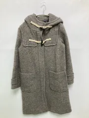 COMME CA ISM コムサイズム ダッフルコート 9 グレー ウール・ニット 無地 ミドル丈 フードあり