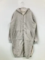 パーカー グレー コットン 裏起毛 無地 長袖 ジップアップ