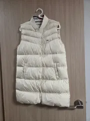 トミーヒルフィガー アイボリー ロング ダウンベスト