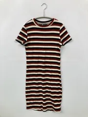 ZARA ザラ ワンピース M その他 コットン ストレッチ ボーダー柄 半袖 タイト