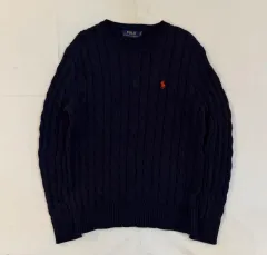 ポロラルフローレン 新モデル ケーブル編み ケーブル コットン ニット ネイビー