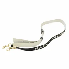 マークジェイコブス MARC JACOBS ショルダーストラップ レザー バイカラー ロゴ プリント 黒 ブラック 白 ホワイト /BB