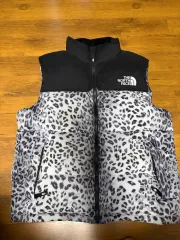 THE NORTH FACE ホワイトレーベル ノベルティ ヌプシ ダウン ベスト プリント シルバー XL