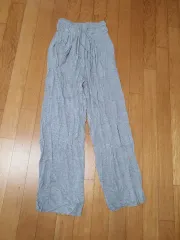 未使用) グレー ワイド トレーナー パンツ (617)