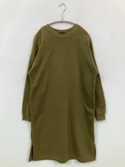 paisible ペジーブル ワンピース M カーキ 裏起毛 無地 長袖 ひざ丈 タイト