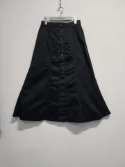 ユニクロ ブラック Aライン ボタン スカート