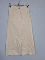 ベージュ ポケット Hライン ロング スカート 55