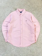 4 ポロラルフローレン スキニーフィット マルチポニー オックスフォードシャツ ピンク
