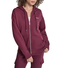 ダナキャラン レディース アウター コート トール ロゴ パーカー DKNY Sport by Donna Karan Metallic Bubble Logo Full Zip Hoodie Syrのサムネイル