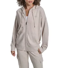 ダナキャラン レディース アウター コート トール ロゴ パーカー DKNY Sport by Donna Karan Metallic Bubble Logo Full Zip Hoodie Corのサムネイル