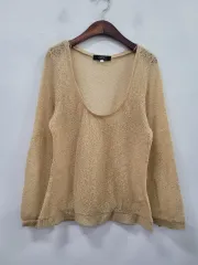 シースルー ニット 長袖Tシャツ M