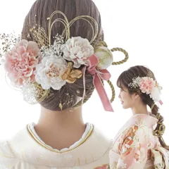 (ピンクベロア) 二十歳の集い 3146 振袖 袴 着物 浴衣 花火大会 入学式 結婚式 七五三 和装 成人式・卒業式にぴったりの華やか髪飾り