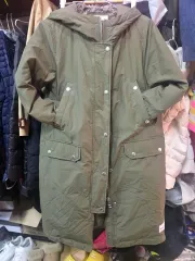 キャビン カーキ色 フード ロング マウンテンパーカー アウター s