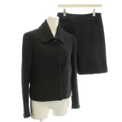 セオリーリュクス theory luxe スーツ セットアップ ツイード ジャケット スカート ひざ丈 38 黒 ブラック 03-1304141 /☆G