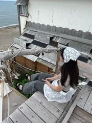 JEANASIS ジーナシス デニムパンツ S ブラック フルレングス 無地 ワイド・ルーズ ストレート ハイウエスト ヴィンテージ