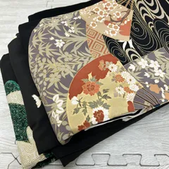 黒留袖 着物 正絹 3着 黒留袖まとめ売り リメイク材料 m-1222