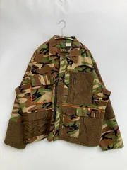 K mart ミリタリージャケット XLARGE ブラウン コットン ボア カモフラージュ柄 ブランドロゴ フードなし ジップアップ ボタン留め