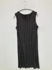 CATYMATE ワンピース 9AR ブラック チェック柄 袖なし ひざ丈 フレア