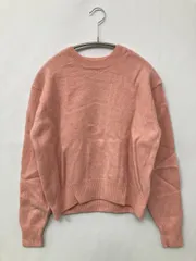 UNIQLO ユニクロ ニット/セーター S ピンク ウール・ニット 無地 ミドル丈 長袖 クルーネック(丸首)
