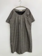 Milk tea ワンピース グレー チェック柄 半袖 ひざ丈 タイト
