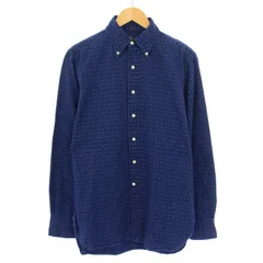 ラルフローレン RALPH LAUREN INDIGO OXFORD ボタンダウンシャツ カジュアル 長袖 レギュラーカラー 総柄 S 紺 ネイビー /BB