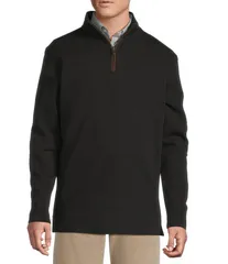 ダニエル クレミュ メンズ アウター ニット・セーター Cremieux Blue Label QuarterZip Pullover Black ブラックのサムネイル