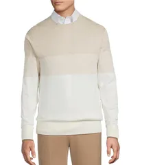 ダニエル クレミュ メンズ アウター ニット・セーター セーター Daniel Cremieux Signature Label Color Block Sweater OATMEAL HEATHERのサムネイル
