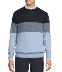 ダニエル クレミュ メンズ アウター ニット・セーター セーター Daniel Cremieux Signature Label Color Block Sweater NAVY HEATHER ヘザのサムネイル