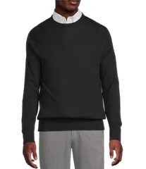 ダニエル クレミュ メンズ アウター ニット・セーター クルーネック セーター Daniel Cremieux Signature Label Solid Crew Neck Sweater Blacのサムネイル