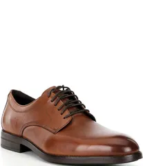 コールハーン メンズ シューズ ドレスシューズ オックスフォード レザー Cole Haan Mens Harmon Grand Water Resistant Leather Plain Toe Oxfords CH British TanDark Brow